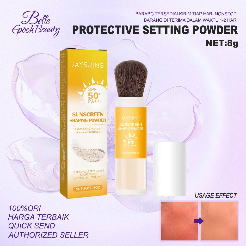 Jaysuing Sunscreen Powder Bedak SPF50 SunScreen Setting Powder Beat the Sun Powder Sunscreen Bedak B