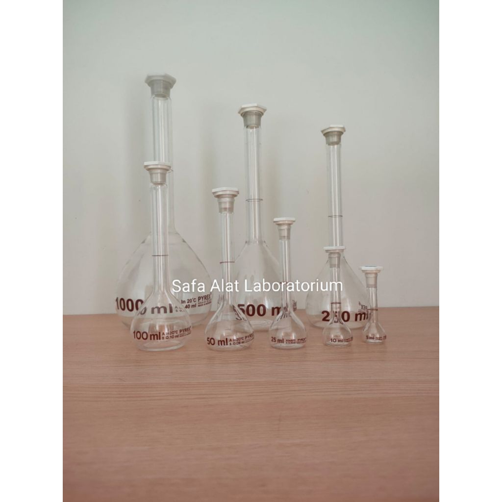 Labu Ukur Kaca Pyrex Labu Takar Volumetric Flask Pyrex