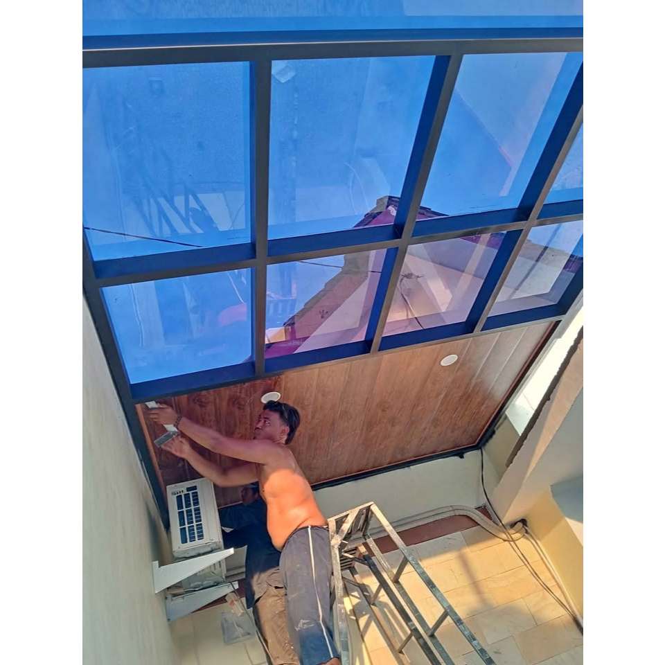 Kanopi Solarflat Rangka Besi Plafon PVC Desain 3D