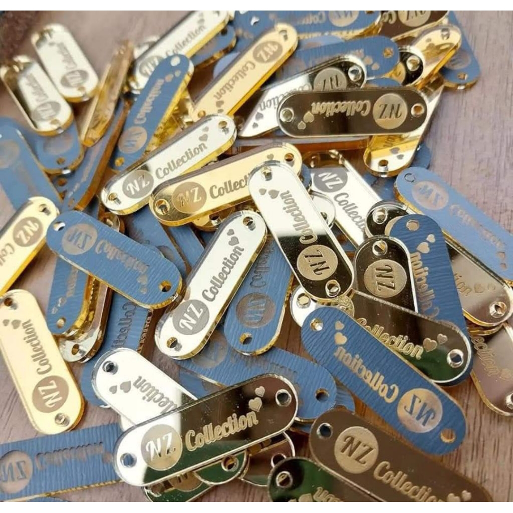 Label Akrilik | Label Hijab Branding | Costum Cutting Label