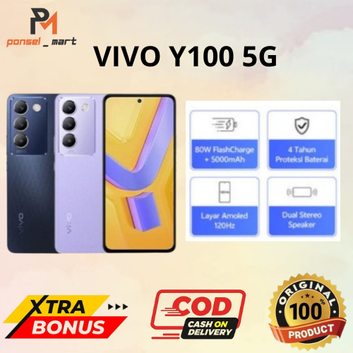 VIVO Y100 5G 8/256GB - SECOND - FULLSET - BERGARANSI