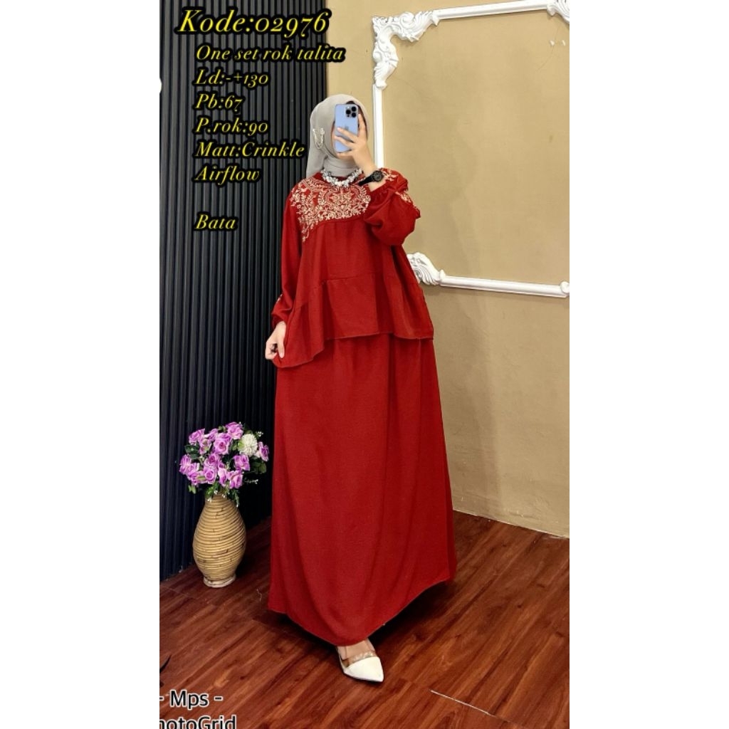 Gamis set rok talita kode 02976