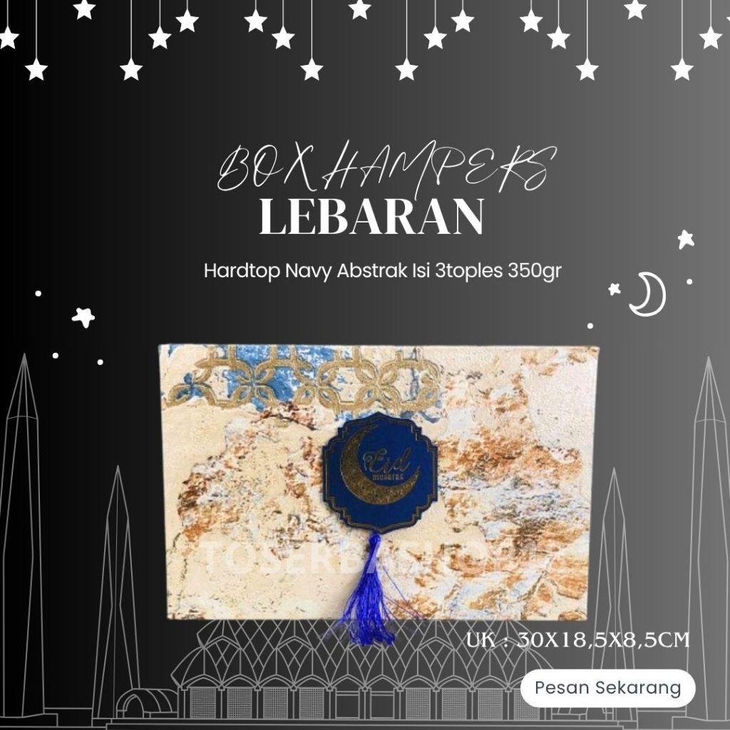Hardtop Kue Kering Hardtop 3 Toples 350gr/Box Lebaran 3 Toples/ Kotak Edisi Lebaran/ Box Hampers Kue
