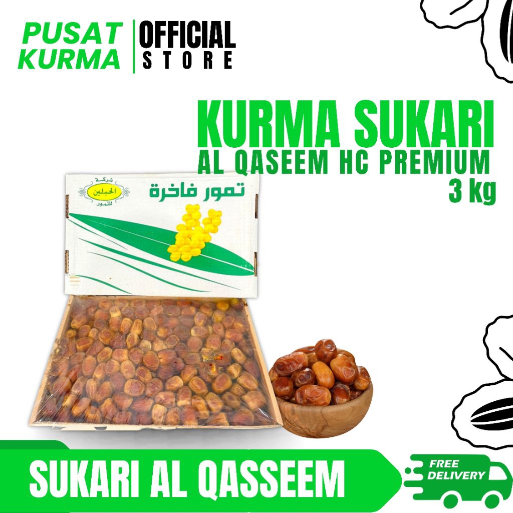 KURMA SUKARI AL QASSEEM HC PREMIUM 3 KG | SUKARI ORGANIK WRAPPING | pusatkurmabali