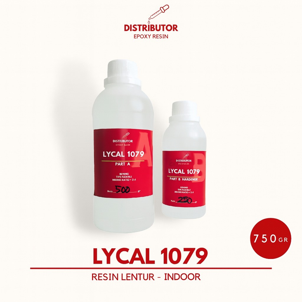 Resin bening Lycal (Lentur) flexible dgn Katalis - Lycal 1079 - 750 gr