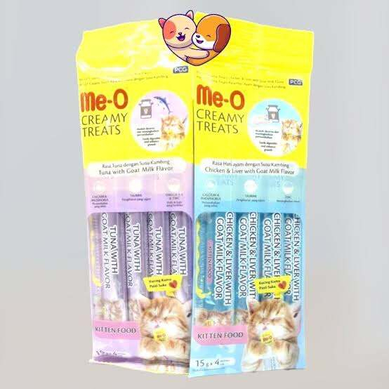 INTI BERKAH JAYA ME-O Creamy Treats KITTEN Snack Anak Kucing 1 pack is 4 Snack Kucing