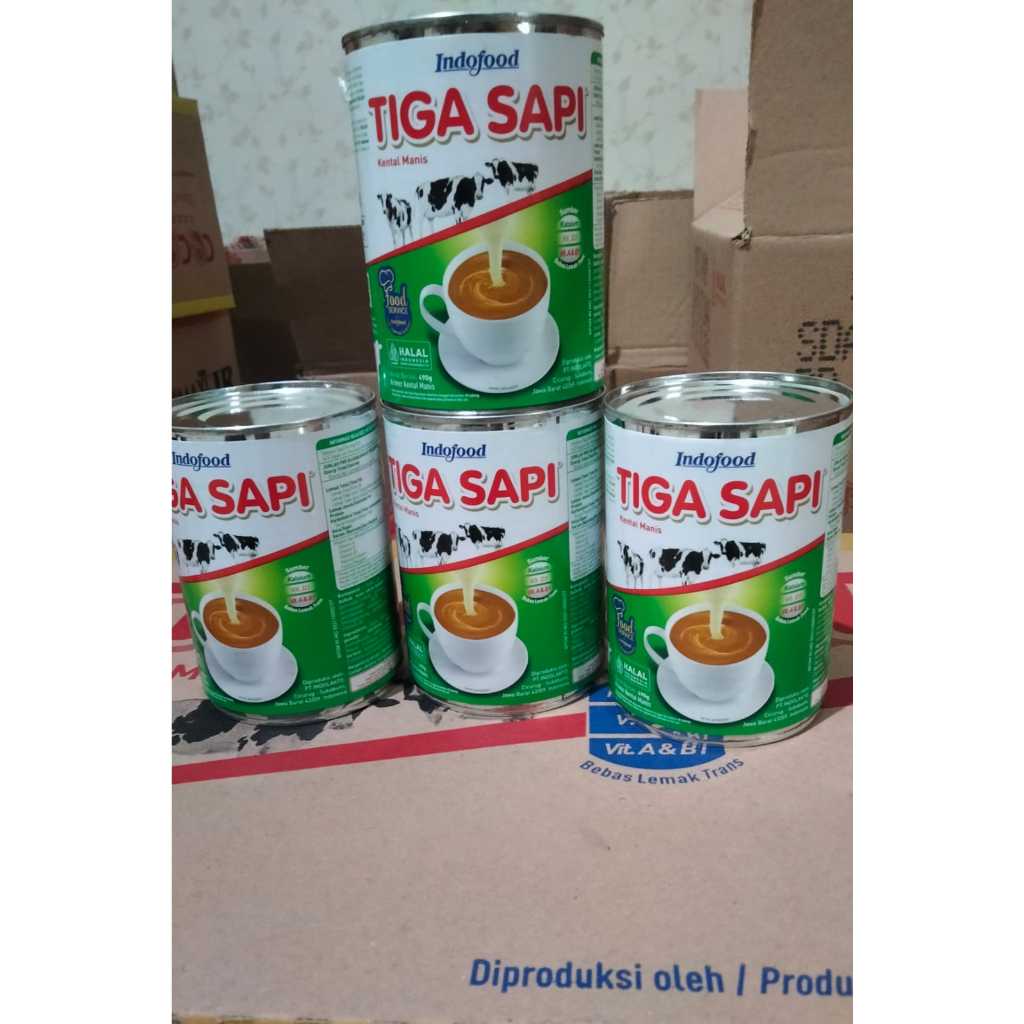 Susu Kental Manis SKM Tiga Sapi 490 gram (1 DUS isi 48)