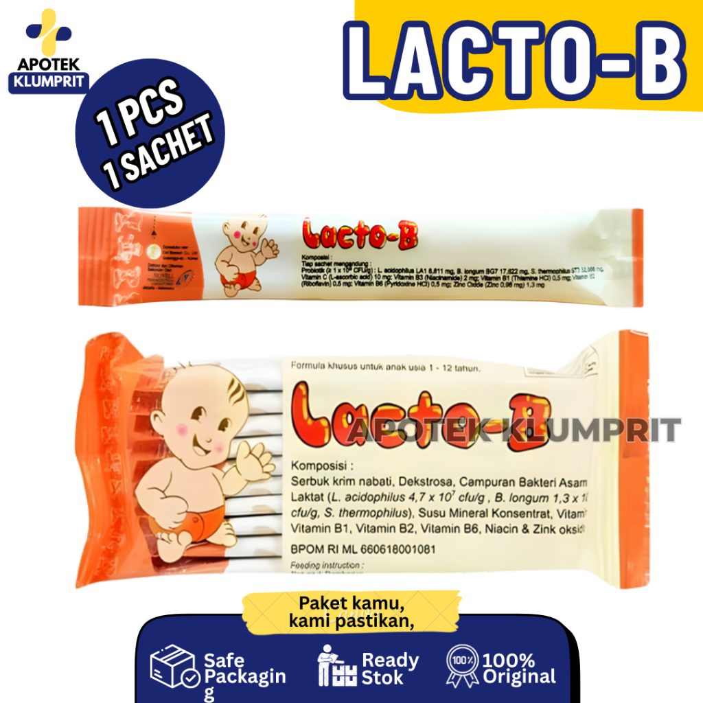 Lacto-B  1 Sachet Suplemen Probiotik Untuk Anak Bermanfaat Untuk Membantu Mencegah Dan Mengatasi Dia