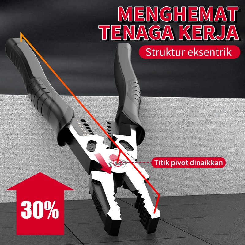 deli Tang Kombinasi Tang Combinasi Kombinasi Tang Lancip Tang Kawat Multifungsi 6/8 inch Pemotong Ka