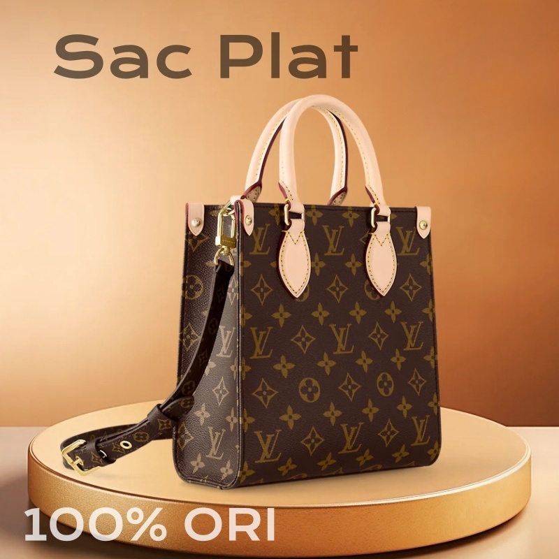 [✅100% Original]Sac Plat BB/Sac Plat PM/Tas bahu tangan LV[Box + dust bag]