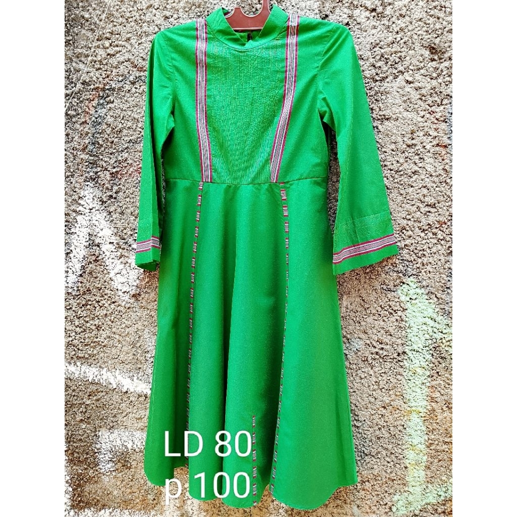 DRESS ANAK HIJAU LINEN