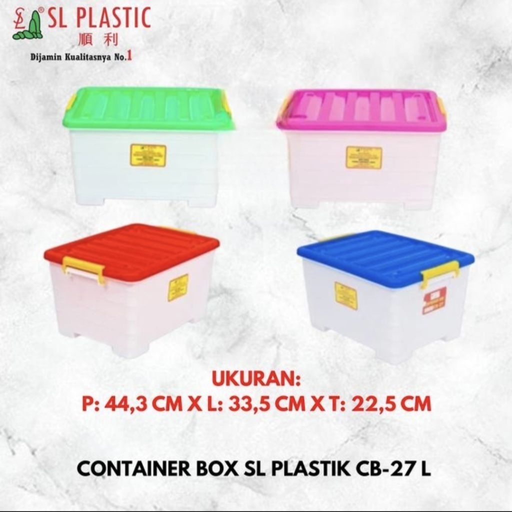 BOX STORAGE / CONTAINER / KONTAINER BOX CB-27 LITER PUTIH SL PLASTIC