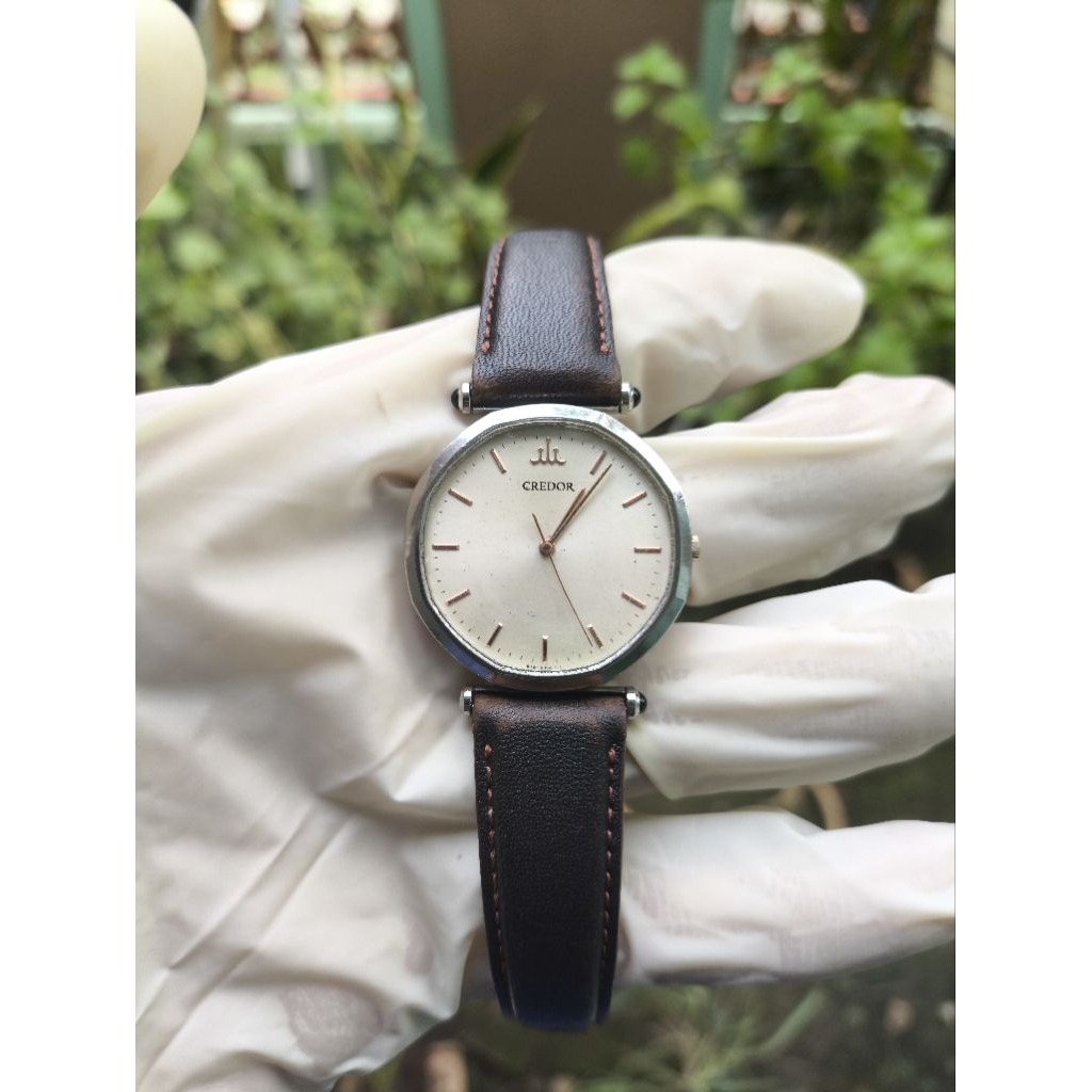 (Harga Net) Jam Tangan Seiko Credor 6030-5130 Original Vintage Strap Kulit Bambi Original Fungsi2 No
