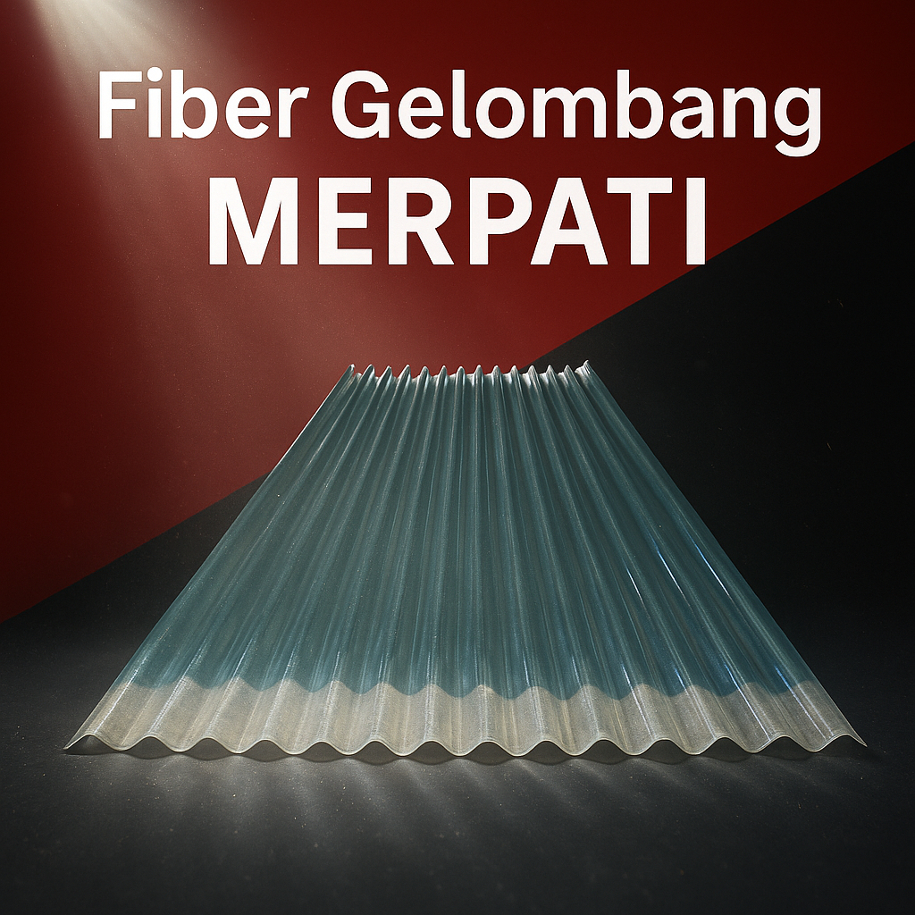 Atap Fiber Gelombang Transparan PVC MERPATI – Atap Bening Tahan Panas & Hujan – Cocok Rumah & Gudang
