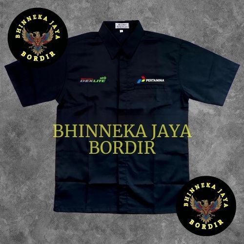 KEMEJA PERTAMINA DEXLITE K1 HITAM AMERICAN DRILL