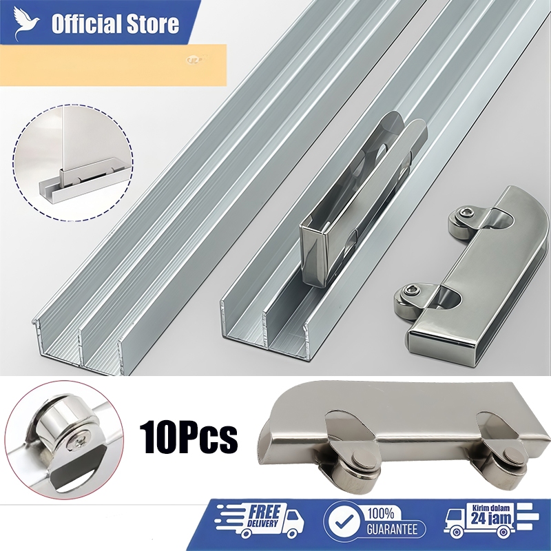 10Pcs Kaca Pintu Geser Roda Baja Tahan Karat Roda Rel Pintu Geser Katrol Pintu Kaca Katrol Pintu