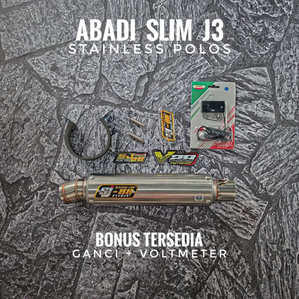 Knalpot SJ88 Silincer type Abadi Slim J2 / J3 Stainless Polos Silinser Original SJ-88 Racing Exhaust