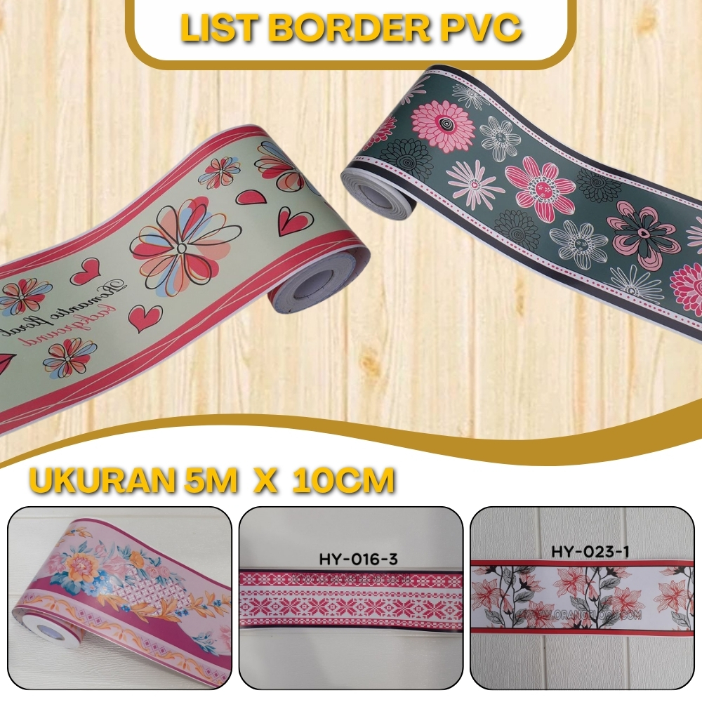 Sticker List Border Pembatas Dinding Plafon List Stiker Waterproof Tekstur Timbul Motif Elegant