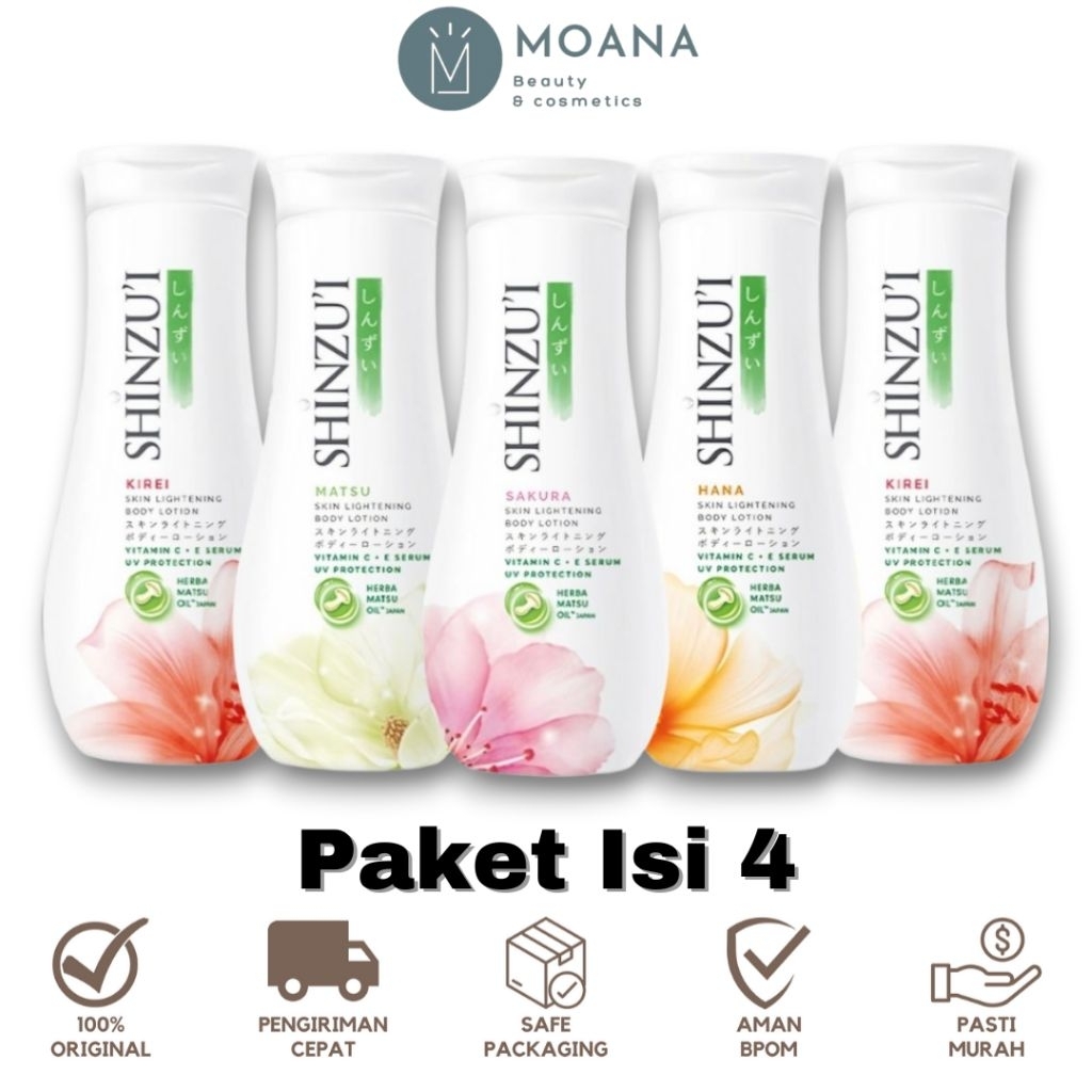 [ISI 4] Shinzui Body Lotion Skin Lightening | Hand Body Serum Mencerahkan Melembabkan Memutihkan