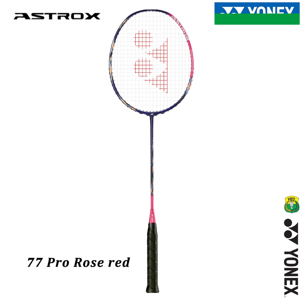 Bulu-tangkis Racket-Badminton YONEX ASTROX 77 Pro RED Karbon Lengkap Individu 4U 26Lbs 83g Made In-J