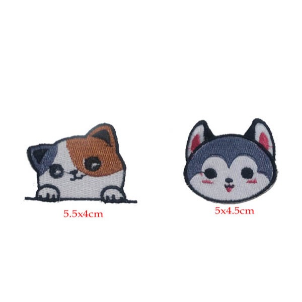 PATCH BORDIR TEMPEL KARAKTER KUCING LUCU