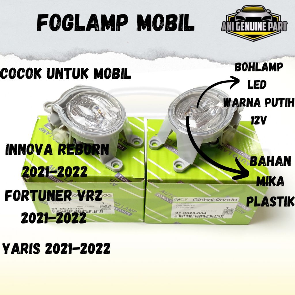 Fog Lamp Foglamp LED Innova Reborn Fortuner VRZ Yaris 2021-2022 Original
