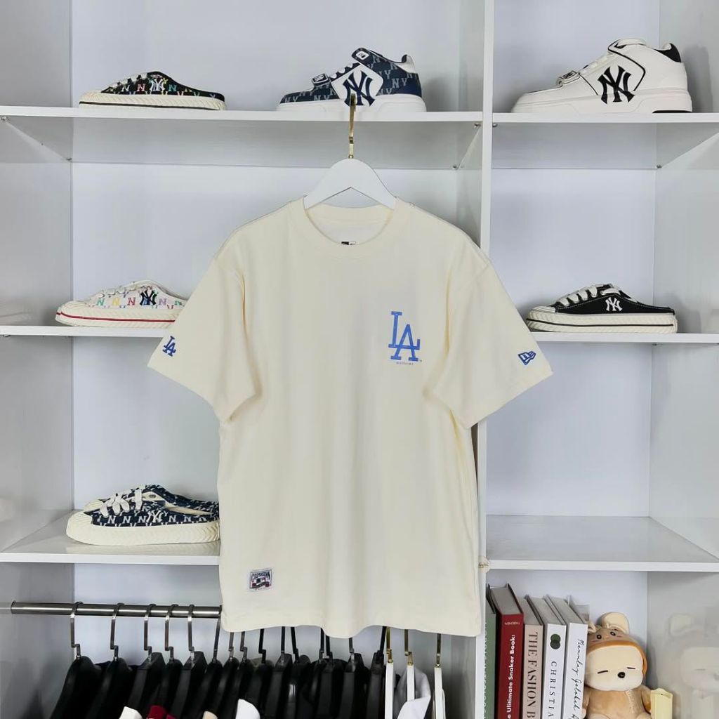 Kaos New Era LA Born Raised White Import Full Cotton 20s Premium Unisex (no bordir)