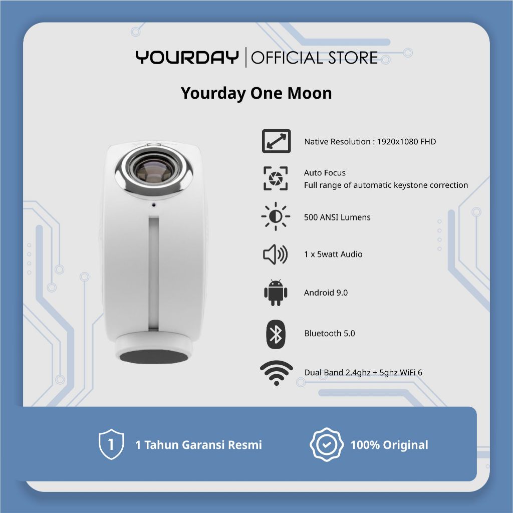 Yourday One Moon Proyektor LED Android FullHD