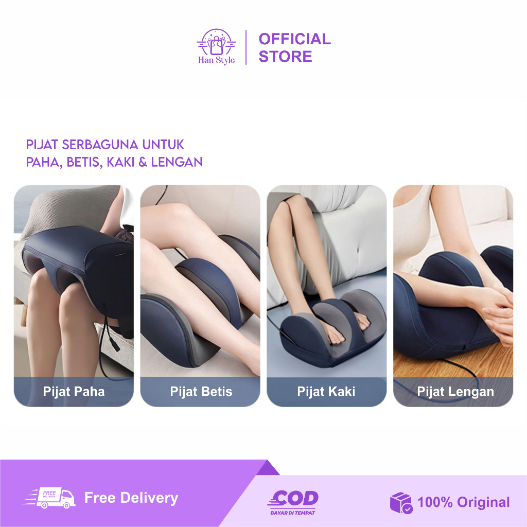 [HS] Alat Pemijat Kaki Remote Kompres Panas / Mesin Pijat Kaki Betis Navy Elektrik Terapi Getar