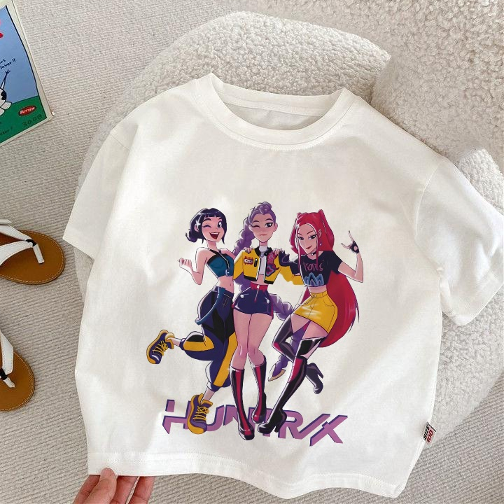 Dailyway Baju Kaos Anak Perempuan | T-shirt Terbaru Import Untuk usia 2-12 Tahun | Cetakan kpop demo