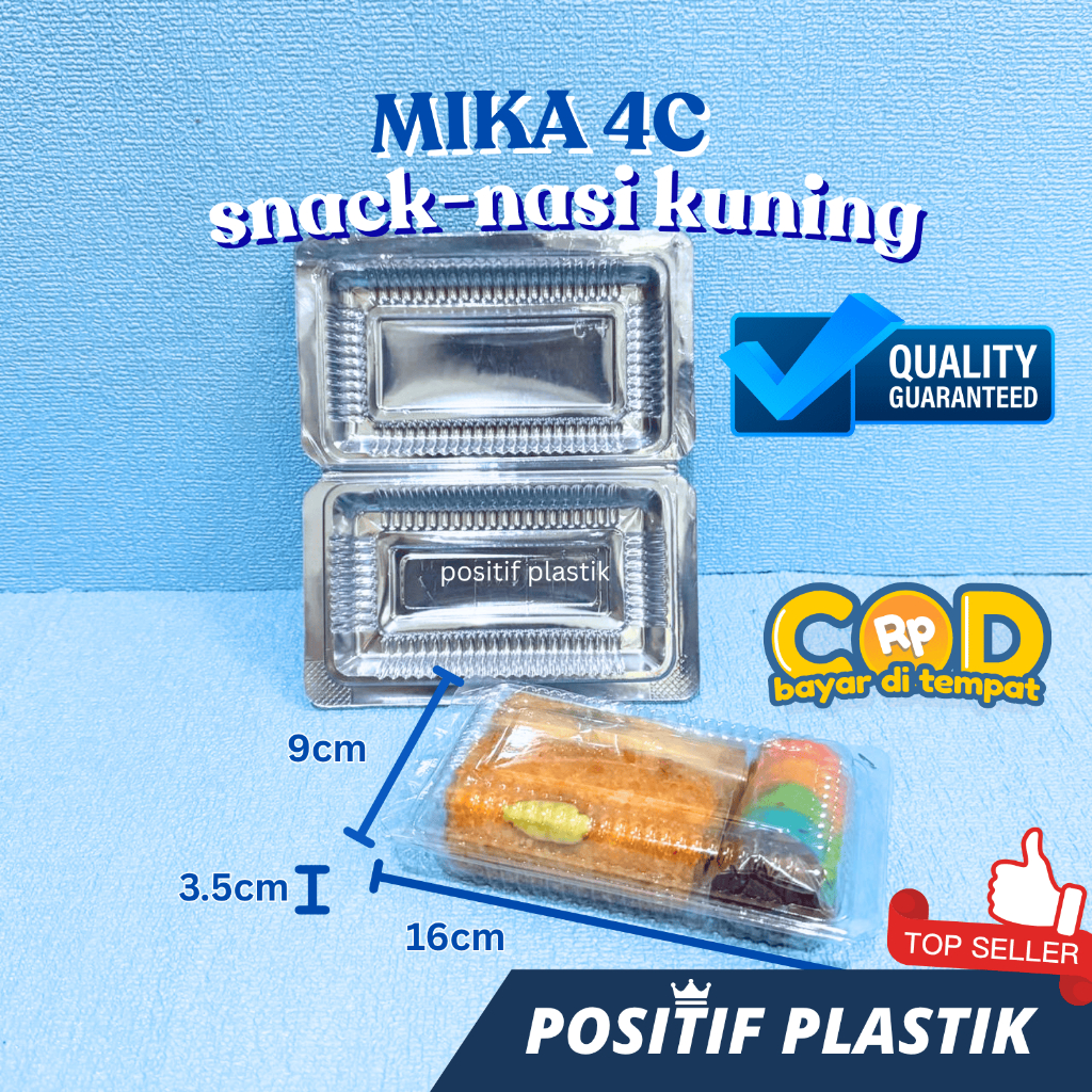 [100pcs] Mika 4C - Mika Snack - Mika Nasi Kuning - Mika Nasi Mika Snack - 16x9x3.5cm [POSITIF_PLASTI