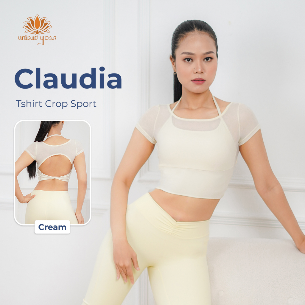 Top Crop Sporty / Top Crop Wanita / Top Crop with Bra Claudia / Baju Yoga Wanita / Top Crop GYM