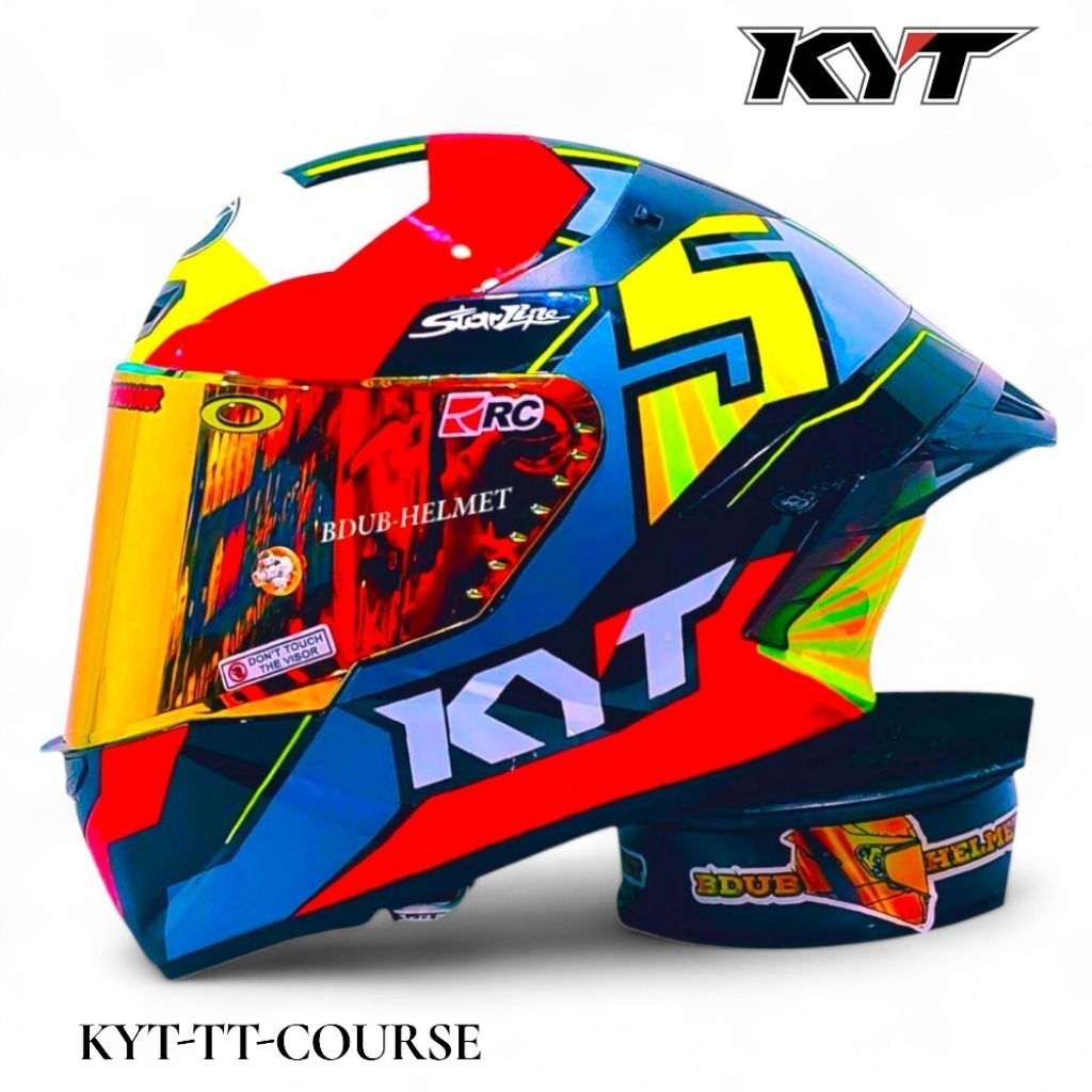 Helm KYT TT Course Jaume Masia paket ganteng spoiler 3D Original KYT