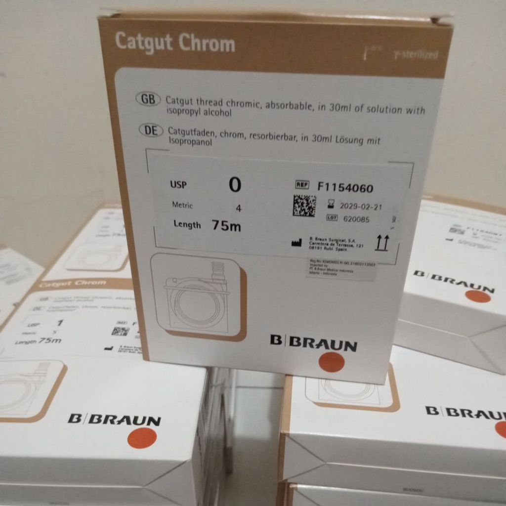 B braun cat gut chromic 0 panjang 75M/Catgut Chromic 0/Braun chromic 0/catgut 0