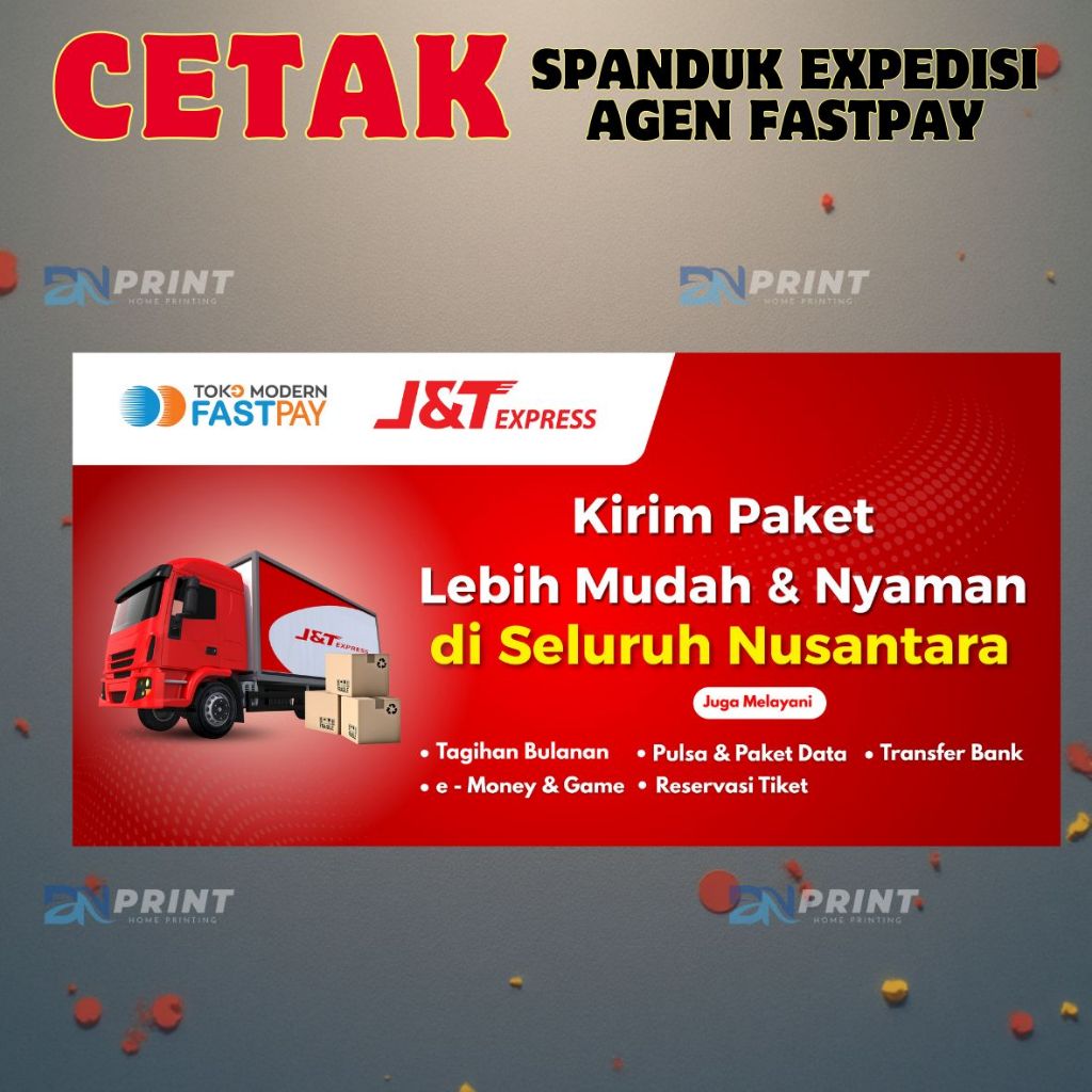CETAK BANNER AGEN FASTPAY J&T EXPRESS