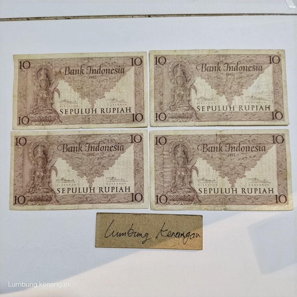 uang kuno Seri Budaya 10 Rupiah 1952