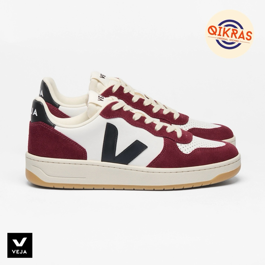 Veja V-10 Leather - White Black Amarante