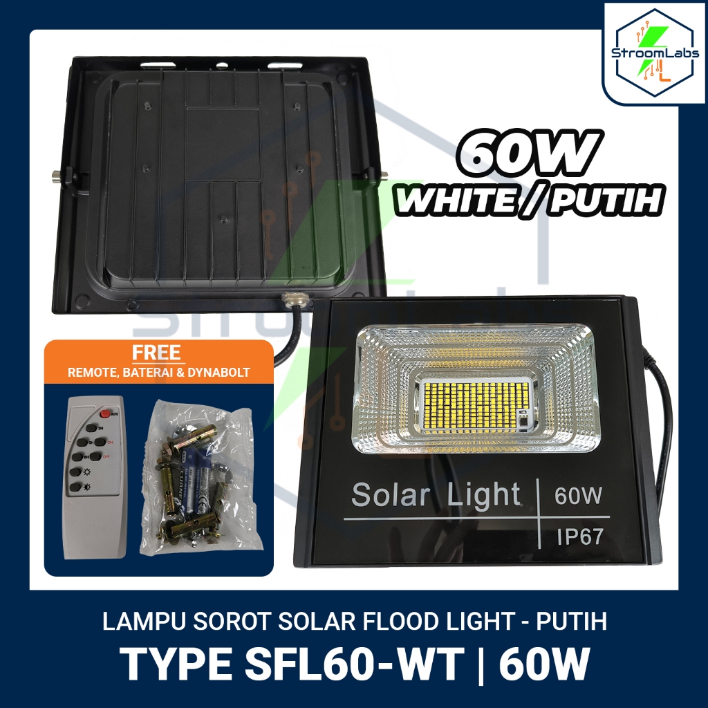 LAMPU SOROT TAMAN / FLOOD LIGHT LED 60WATT TENAGA SURYA