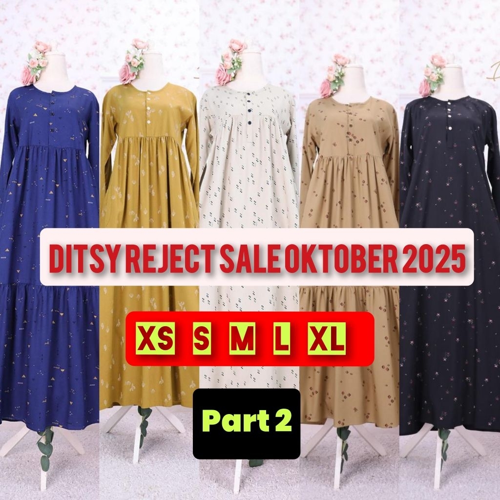 ditsy Reject Sale Oktober 2025 XS S M L XL, evanora vintage, eliel Peach, farfalla wood, dulcie midn