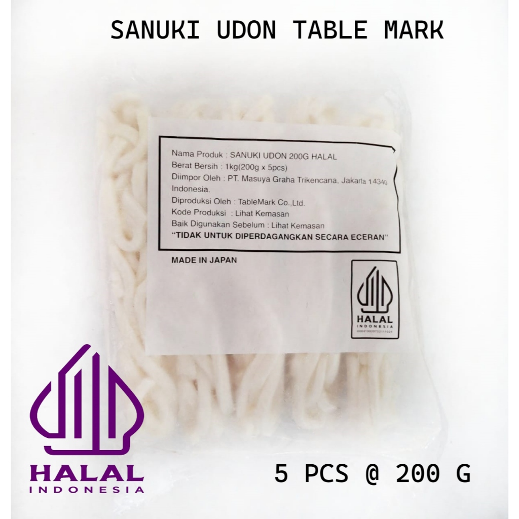 Sanuki Udon Table Mark Halal MUI (Frozen Udon)