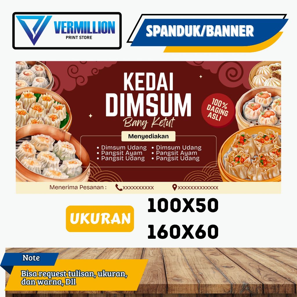 Spanduk banner kedai dimsum free desain