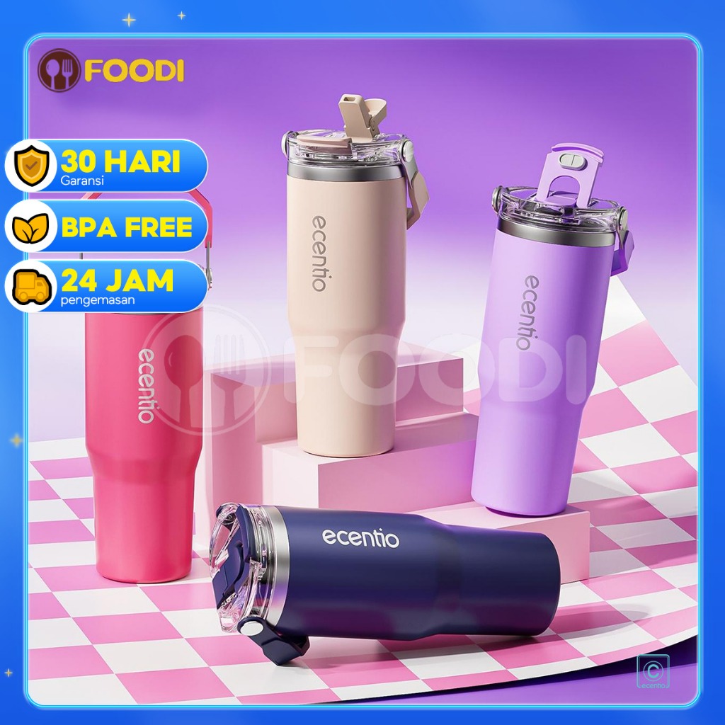 [LIVE 20% DISCOUT] Ecentio tumbler stainless tahan dingin 24 jam tumbler premium quality 900ml /1200