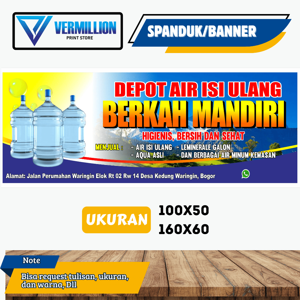 Spanduk banner depot air minum, isi ulang air minum free desain