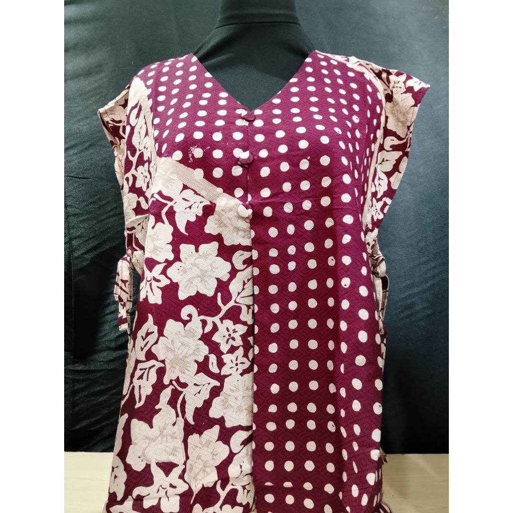 Vest Batik wanita Trend kekinian bahan Dobby Batik cap Asli