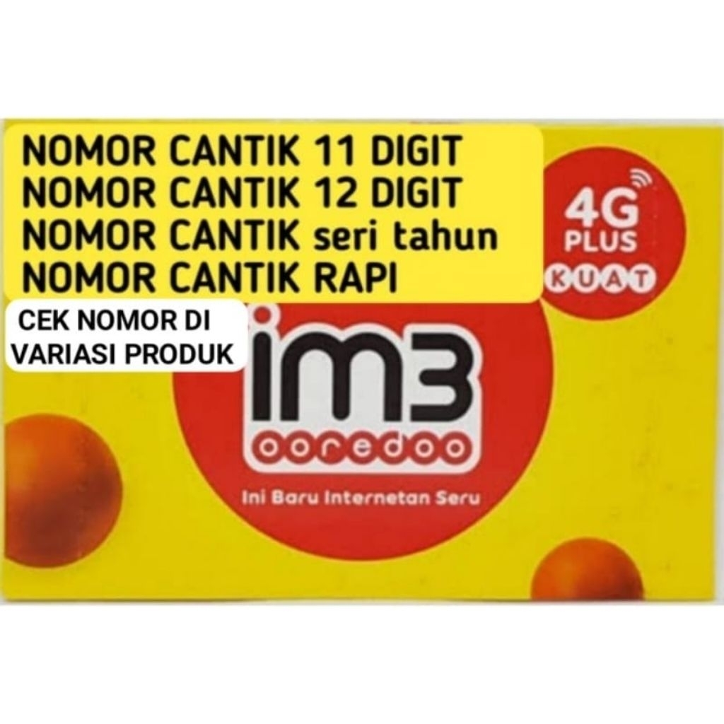 Nomor cantik perdana indosat 11 digit /12 digit /perdana indosat nomor cantik/kartu perdana im3 cant
