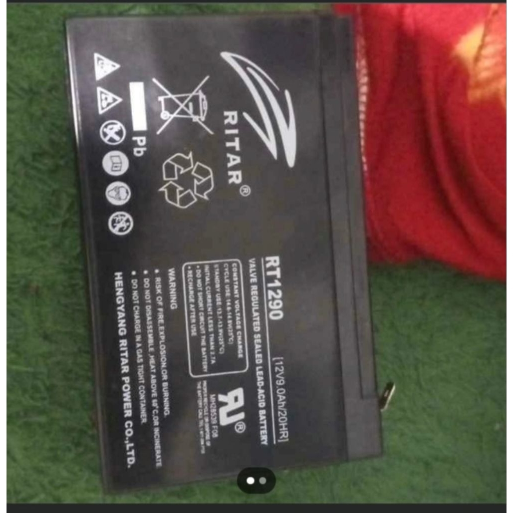 Aki 12 volt/Aki Kering Ritar RT1290 12V 9Ah (Aki UPS / Inverter / Mainan Anak / Alarm / Lampu Emerge