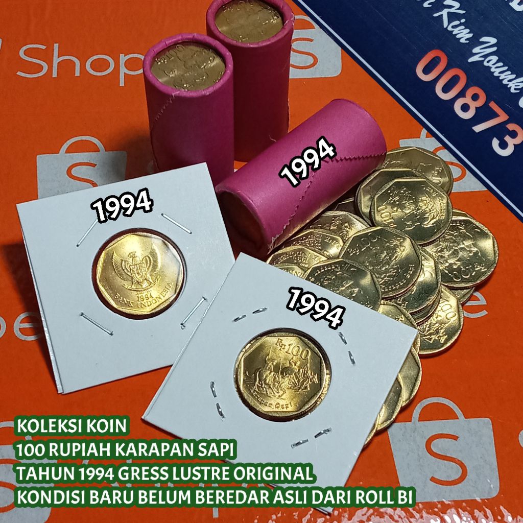 UKI094Coin 100 Rupiah Karapan Sapi Thn 1994 Gress Lustre Original