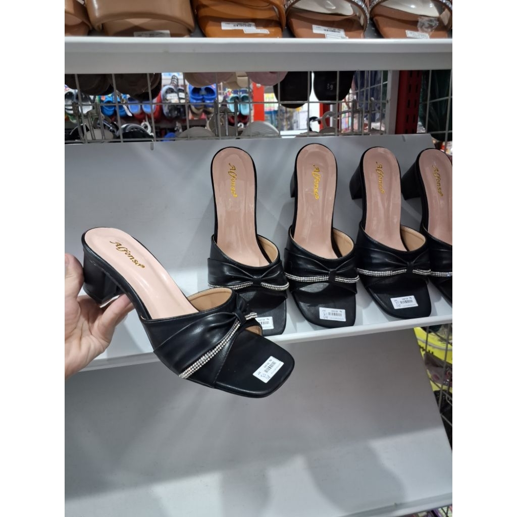 JAKARTA Sandal wanita heels alfonso mutiara hitam