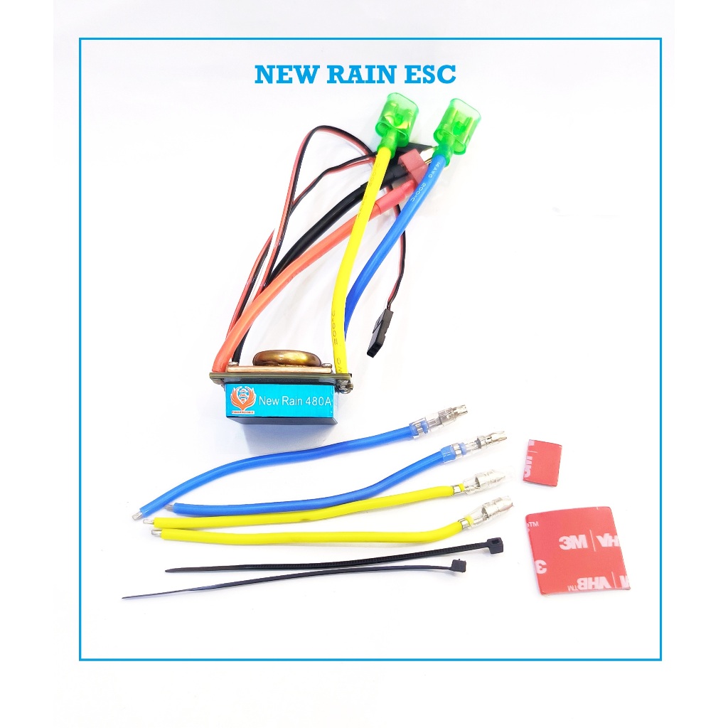 ESC brushed NEW RAIN 480A water cooling dual motor untuk rc boat motor 540 550 775 lipo 2s 3s 4s