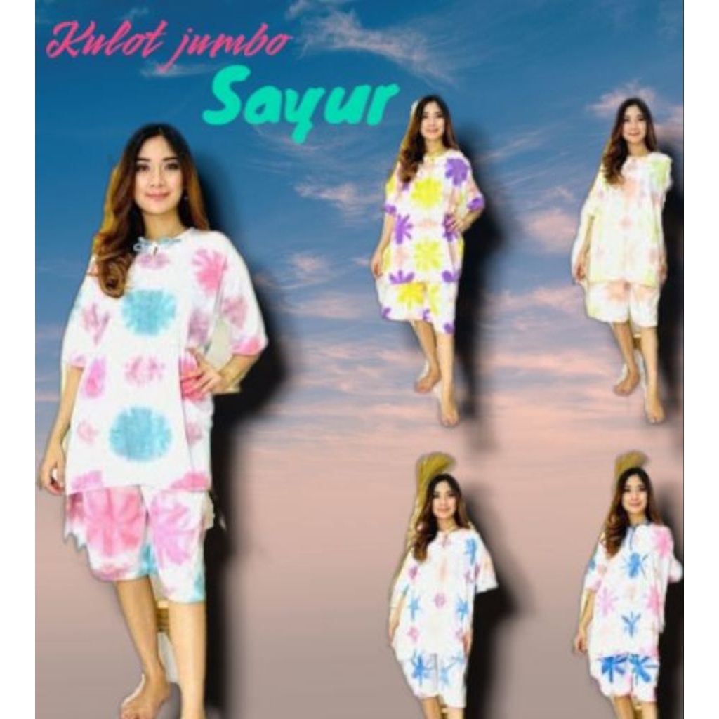 CLEARANCE SALE ONE SET LAST STOK SETCEL KULOT JUMBO KAOS KATUN PREMIUM JUMPUTAN